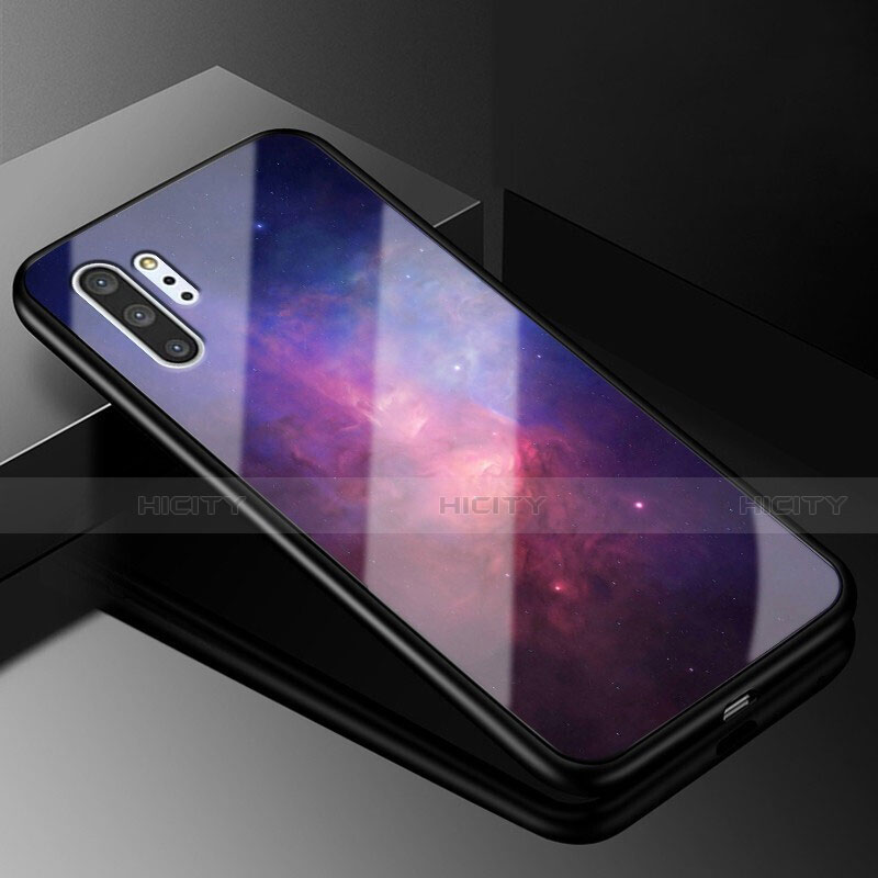 Funda Bumper Silicona Gel Espejo Patron de Moda Carcasa K01 para Samsung Galaxy Note 10 Plus 5G Morado