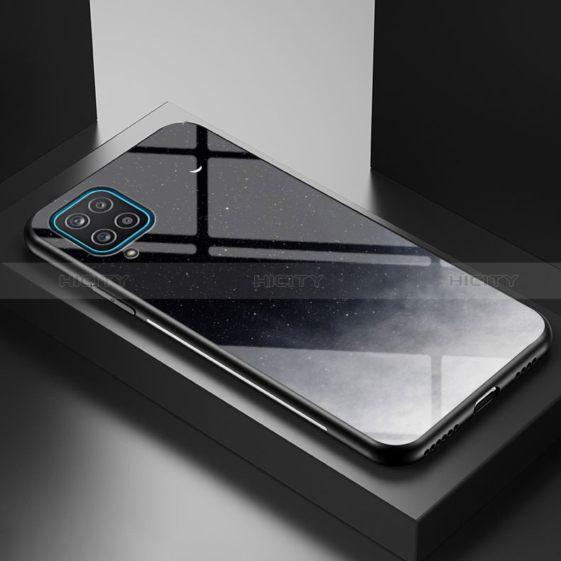 Funda Bumper Silicona Gel Espejo Patron de Moda Carcasa LS1 para Samsung Galaxy A12 5G Gris