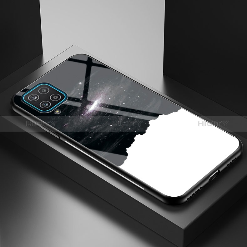Funda Bumper Silicona Gel Espejo Patron de Moda Carcasa LS1 para Samsung Galaxy A12 5G Negro