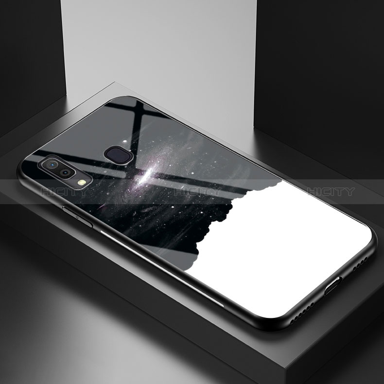 Funda Bumper Silicona Gel Espejo Patron de Moda Carcasa LS1 para Samsung Galaxy A20 Negro