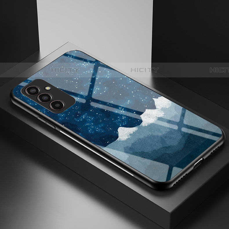 Funda Bumper Silicona Gel Espejo Patron de Moda Carcasa LS1 para Samsung Galaxy F13 4G Azul