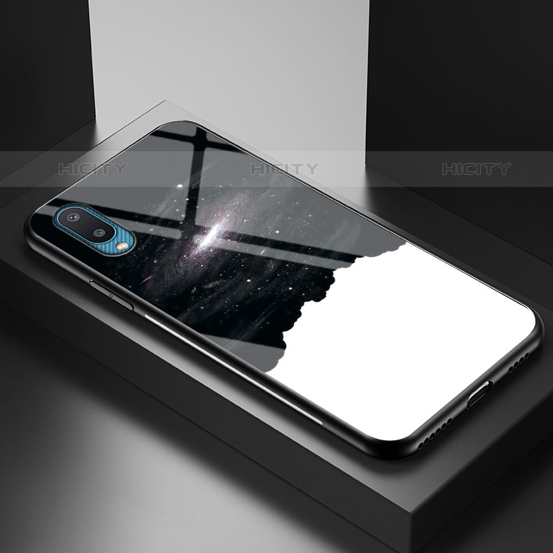 Funda Bumper Silicona Gel Espejo Patron de Moda Carcasa LS1 para Samsung Galaxy M02 Negro