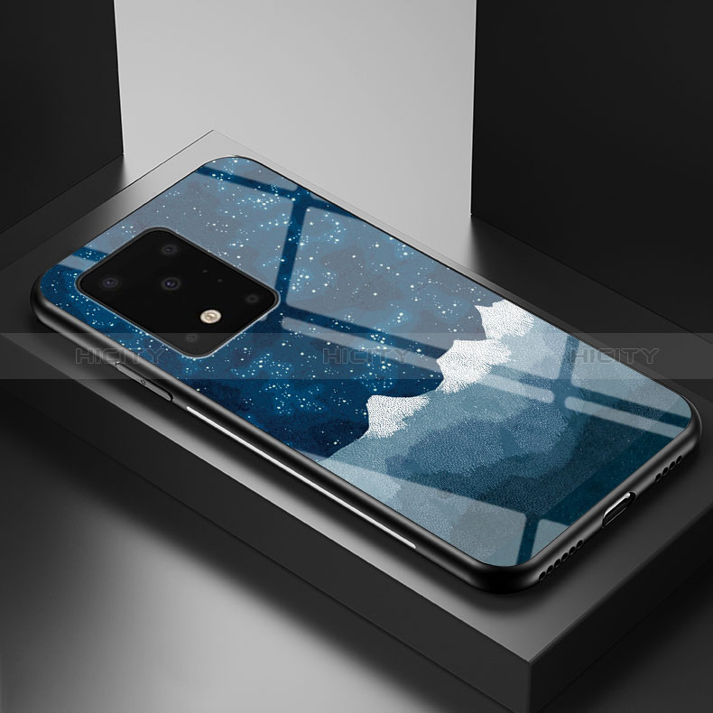 Funda Bumper Silicona Gel Espejo Patron de Moda Carcasa LS1 para Samsung Galaxy S20 Plus 5G Azul