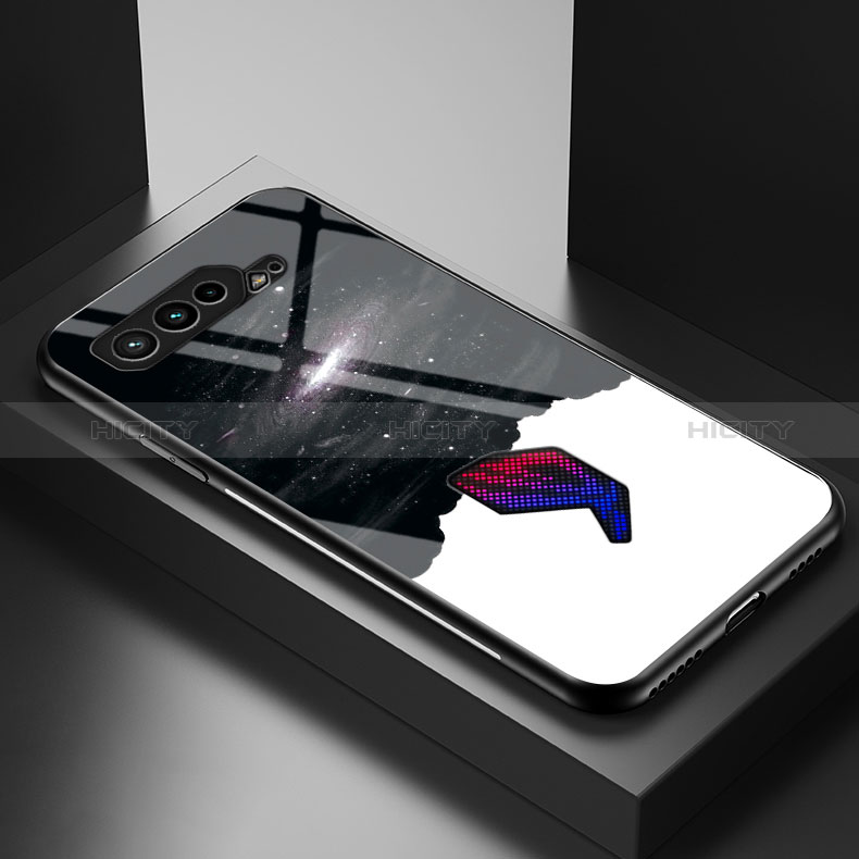 Funda Bumper Silicona Gel Espejo Patron de Moda Carcasa LS2 para Asus ROG Phone 5s Negro