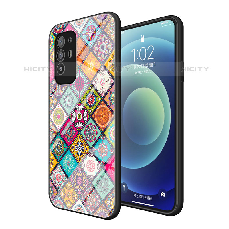 Funda Bumper Silicona Gel Espejo Patron de Moda Carcasa LS2 para Oppo A94 5G Vistoso