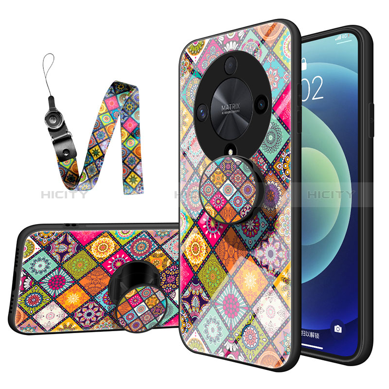Funda Bumper Silicona Gel Espejo Patron de Moda Carcasa LS3 para Huawei Honor X9b 5G Multicolor