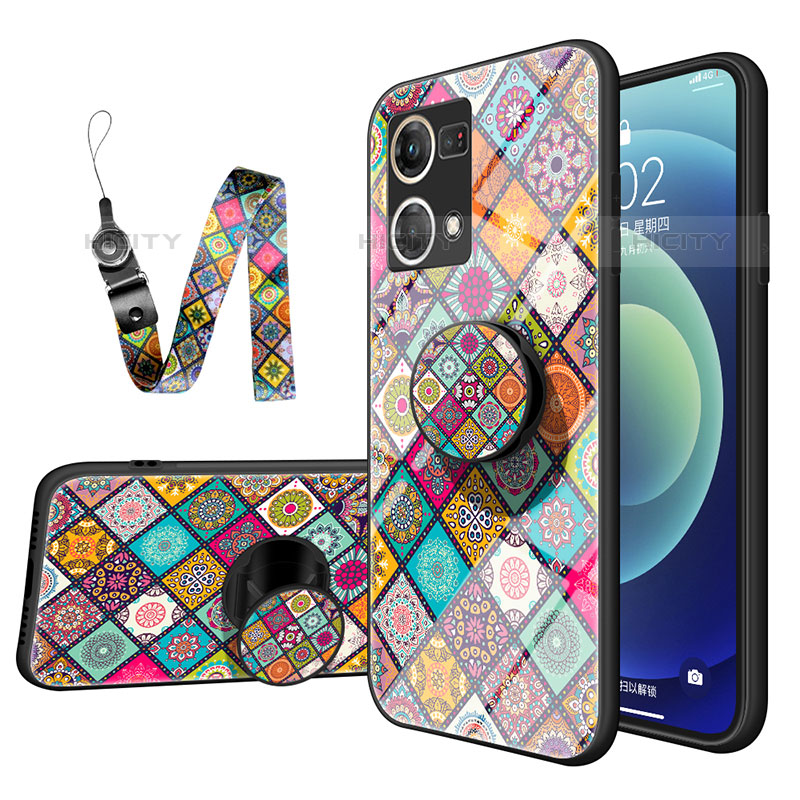 Funda Bumper Silicona Gel Espejo Patron de Moda Carcasa LS3 para Oppo Reno7 4G