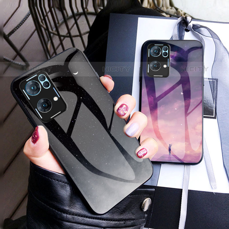 Funda Bumper Silicona Gel Espejo Patron de Moda Carcasa LS4 para Oppo Reno7 Pro 5G