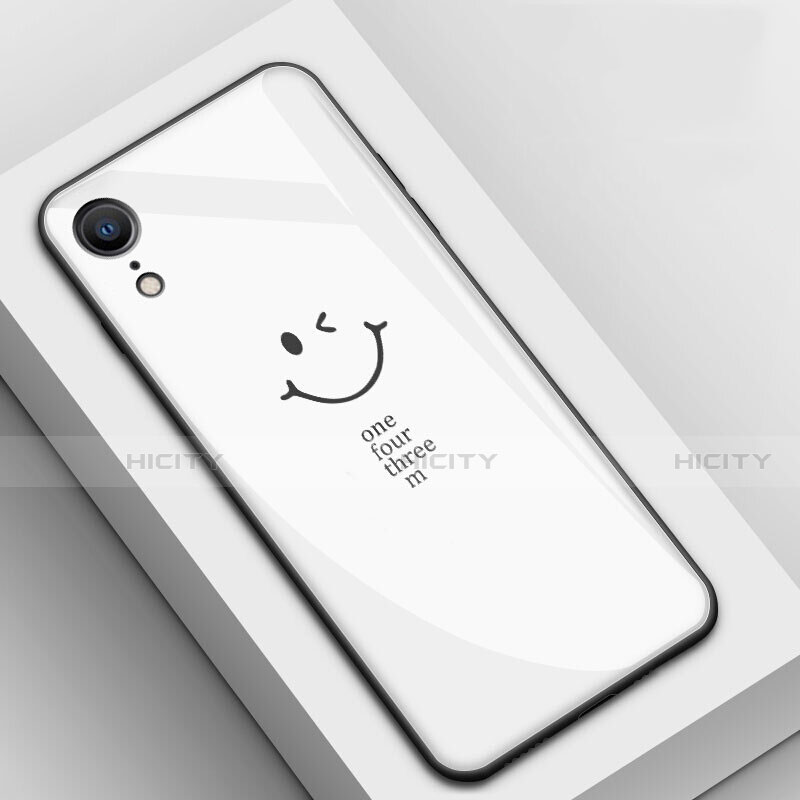 Funda Bumper Silicona Gel Espejo Patron de Moda Carcasa para Apple iPhone XR Blanco