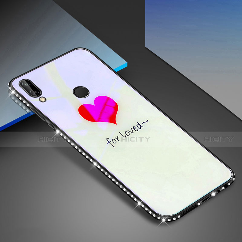 Funda Bumper Silicona Gel Espejo Patron de Moda Carcasa para Huawei Nova 3e Blanco