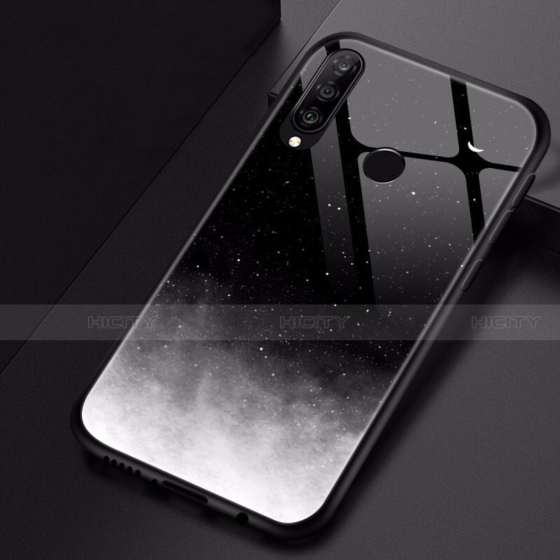 Funda Bumper Silicona Gel Espejo Patron de Moda Carcasa para Huawei Nova 4e Negro