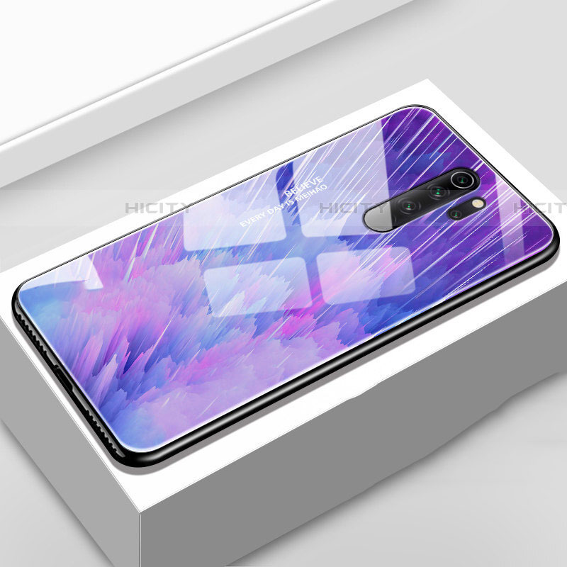 Funda Bumper Silicona Gel Espejo Patron de Moda Carcasa para Oppo A9 (2020) Morado