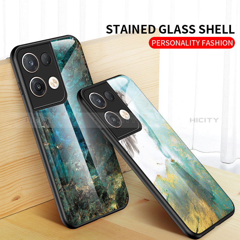 Funda Bumper Silicona Gel Espejo Patron de Moda Carcasa para Oppo Reno9 Pro+ Plus 5G