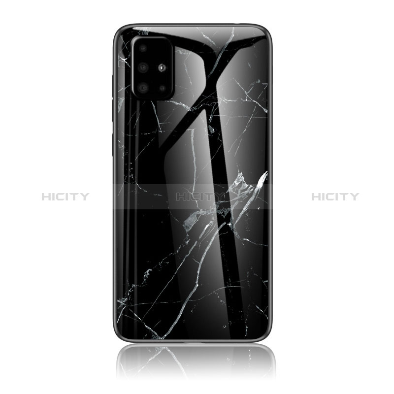 Funda Bumper Silicona Gel Espejo Patron de Moda Carcasa para Samsung Galaxy A71 4G A715 Negro