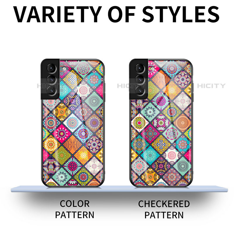 Funda Bumper Silicona Gel Espejo Patron de Moda Carcasa para Samsung Galaxy S22 Plus 5G