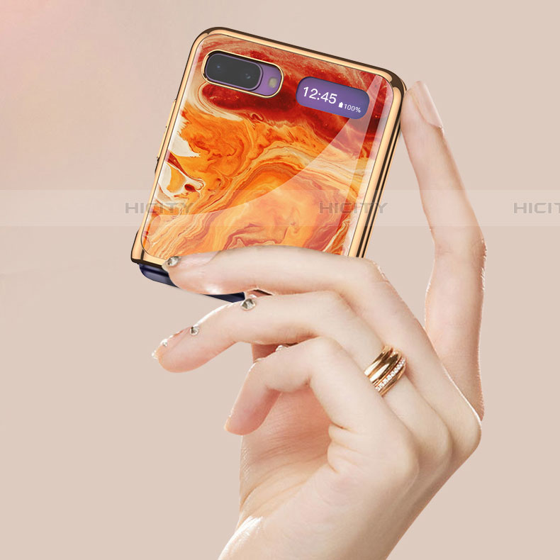 Funda Bumper Silicona Gel Espejo Patron de Moda Carcasa para Samsung Galaxy Z Flip