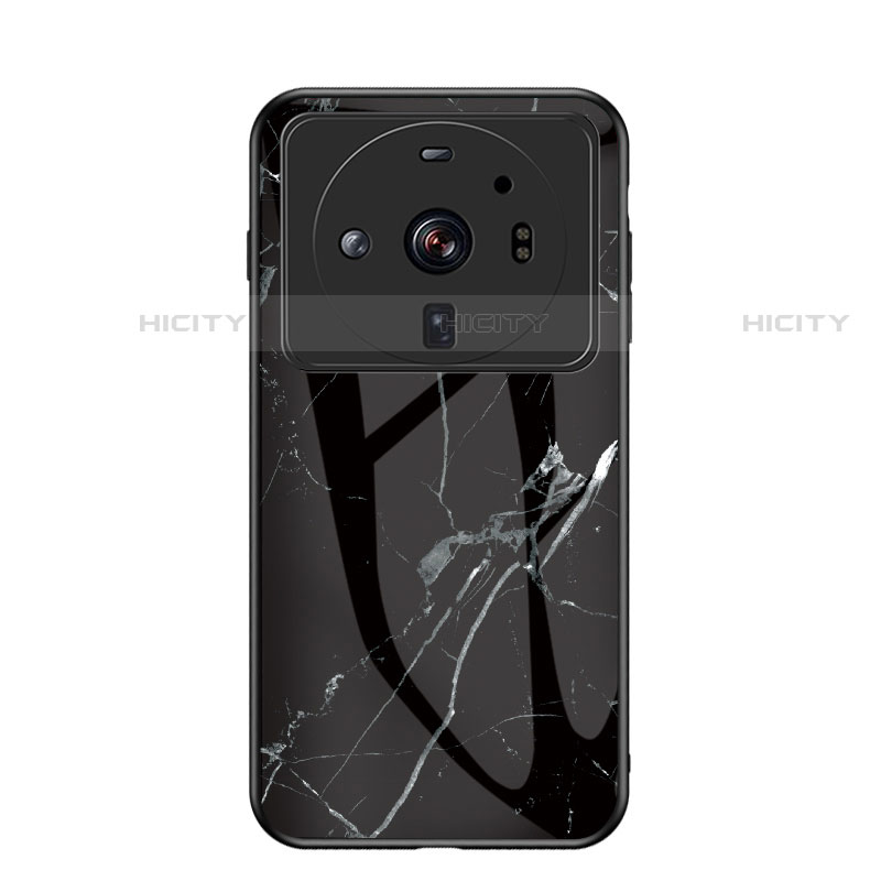 Funda Bumper Silicona Gel Espejo Patron de Moda Carcasa para Xiaomi Mi 12 Ultra 5G Negro