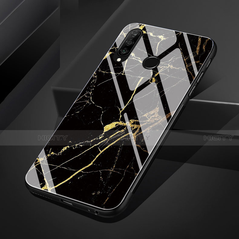 Funda Bumper Silicona Gel Espejo Patron de Moda Carcasa S01 para Huawei P30 Lite New Edition Oro