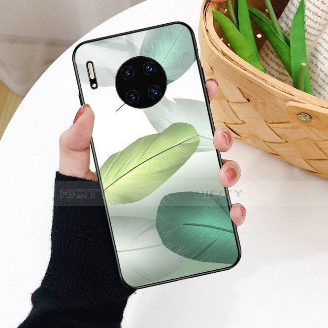 Funda Bumper Silicona Gel Espejo Patron de Moda Carcasa S02 para Huawei Mate 30 Pro 5G Verde