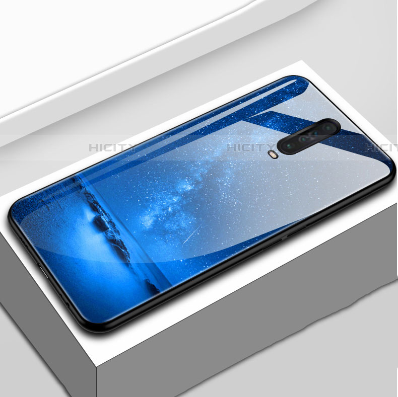 Funda Bumper Silicona Gel Espejo Patron de Moda Carcasa S02 para Xiaomi Redmi K30 5G Azul