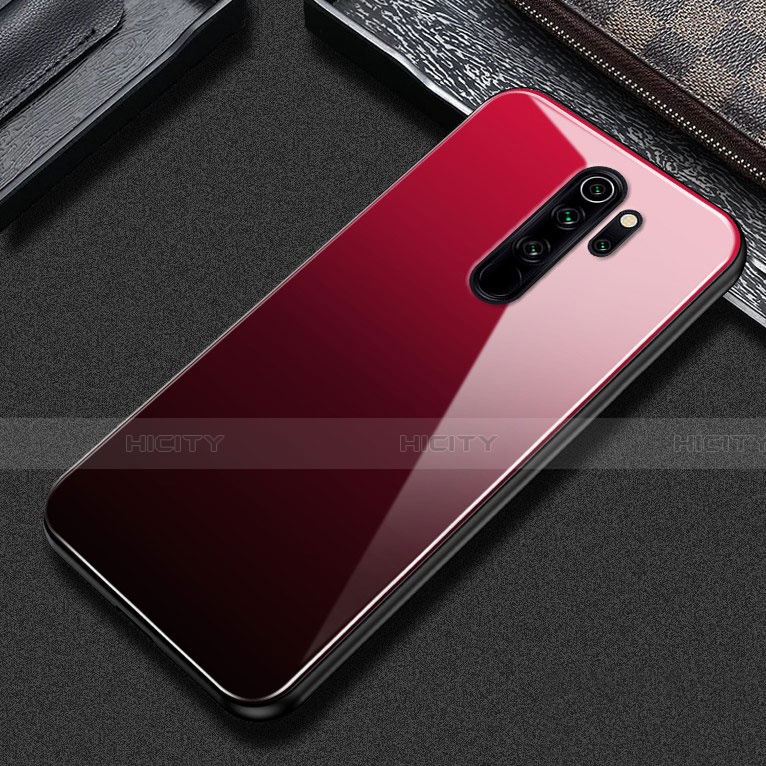 Funda Bumper Silicona Gel Espejo Patron de Moda Carcasa S02 para Xiaomi Redmi Note 8 Pro Rojo