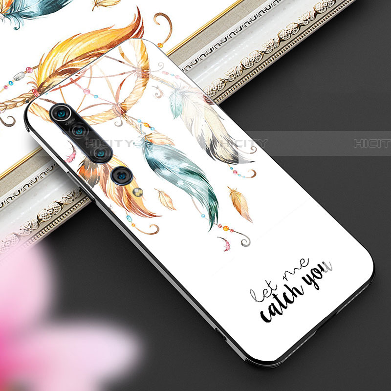 Funda Bumper Silicona Gel Espejo Patron de Moda Carcasa S03 para Xiaomi Mi 10 Pro Amarillo