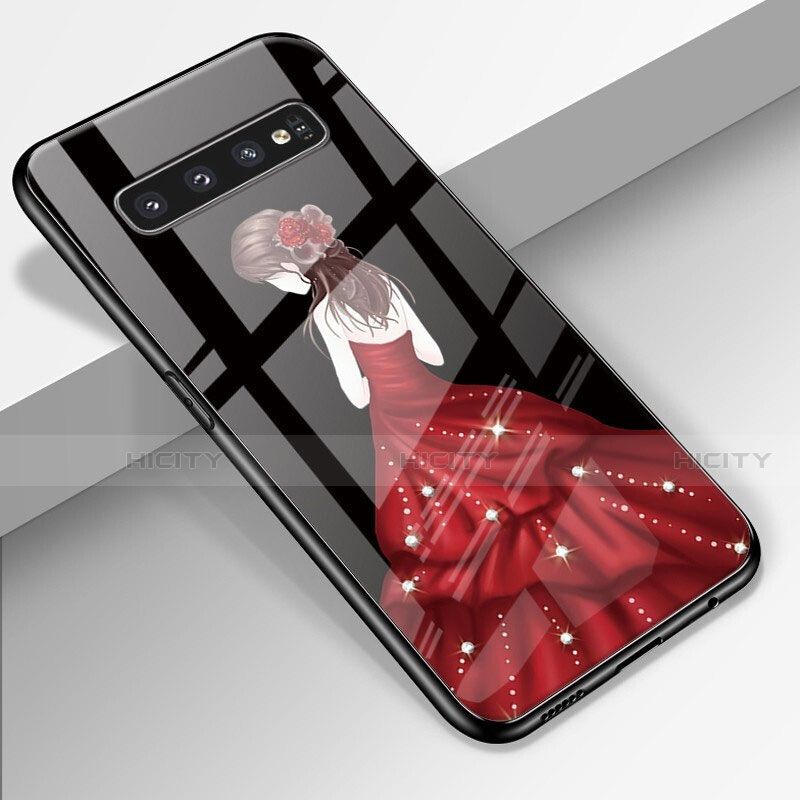 Funda Bumper Silicona Gel Espejo Vestido de Novia Carcasa K01 para Samsung Galaxy S10 Plus Negro