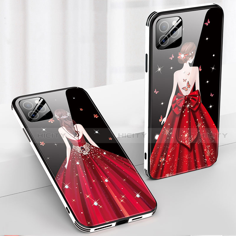 Funda Bumper Silicona Gel Espejo Vestido de Novia Carcasa para Apple iPhone 12 Pro Max