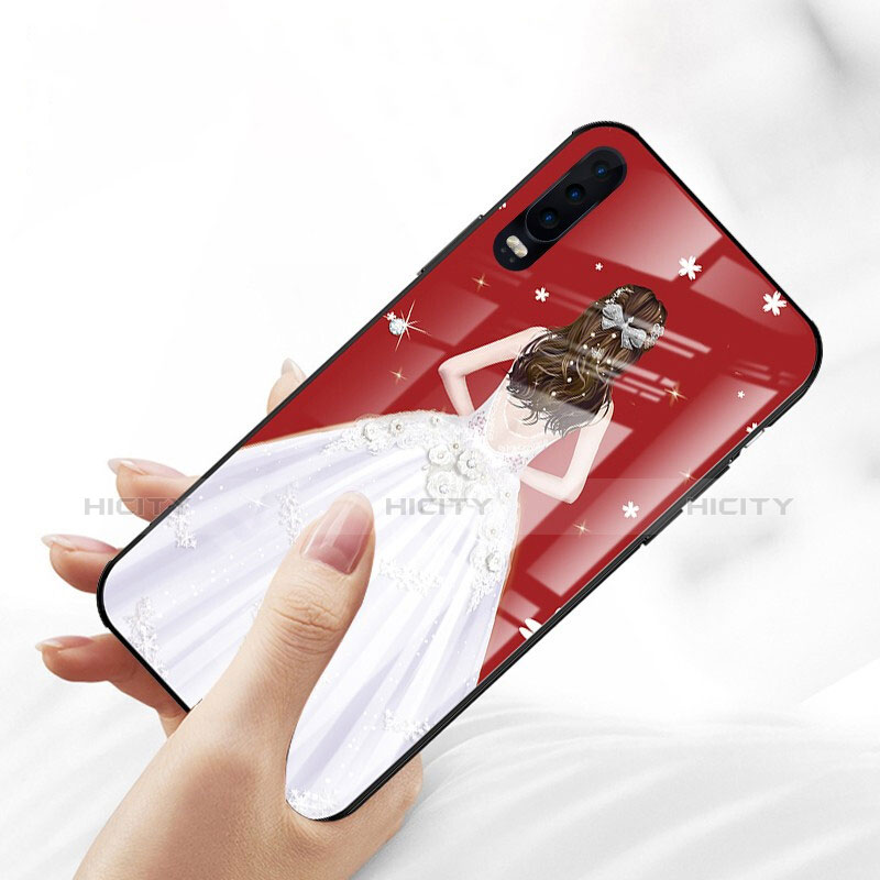 Funda Bumper Silicona Gel Espejo Vestido de Novia Carcasa para Huawei P30