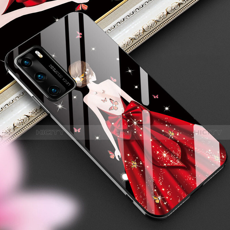 Funda Bumper Silicona Gel Espejo Vestido de Novia Carcasa para Huawei P40