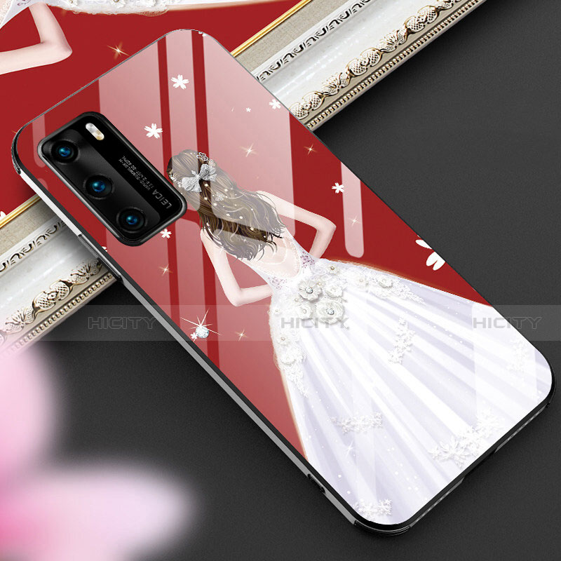 Funda Bumper Silicona Gel Espejo Vestido de Novia Carcasa para Huawei P40