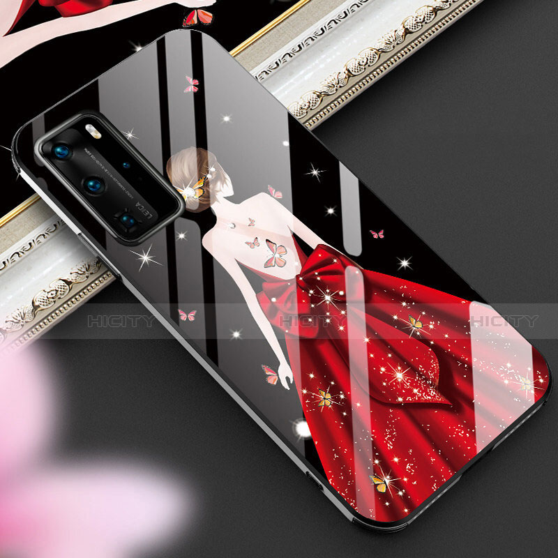 Funda Bumper Silicona Gel Espejo Vestido de Novia Carcasa para Huawei P40 Pro