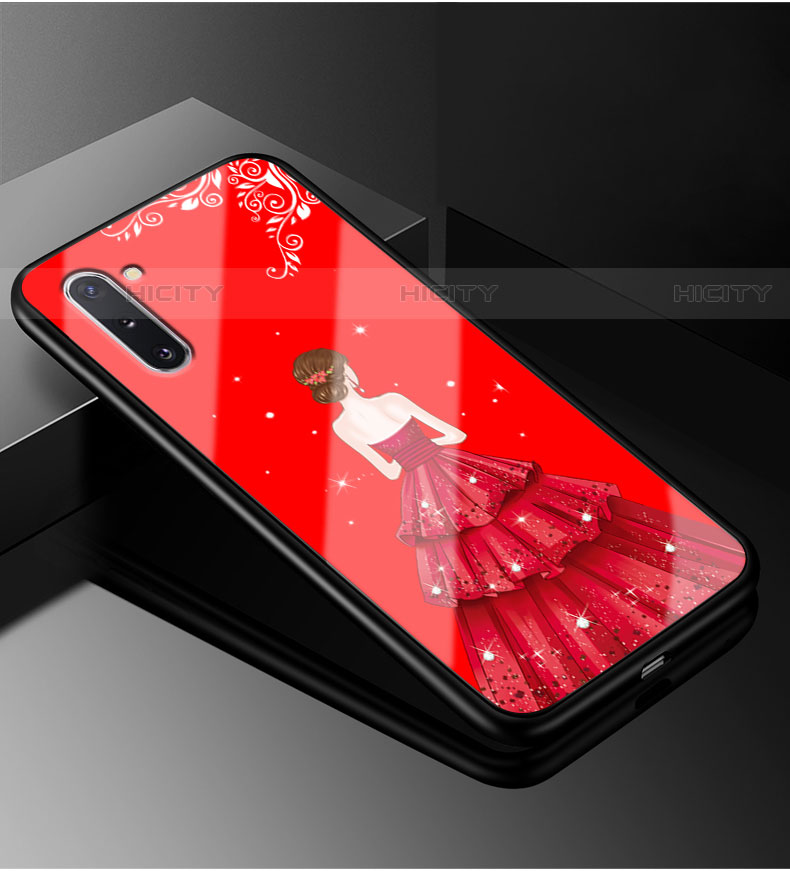 Funda Bumper Silicona Gel Espejo Vestido de Novia Carcasa para Samsung Galaxy Note 10 Plus Rojo