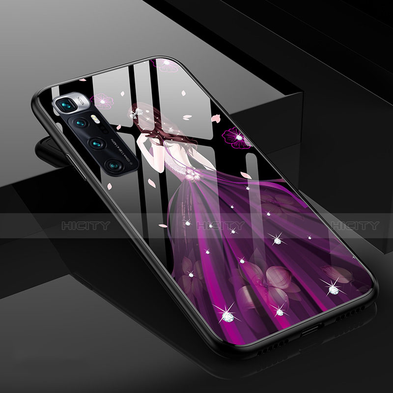 Funda Bumper Silicona Gel Espejo Vestido de Novia Carcasa para Xiaomi Mi 10 Ultra Morado