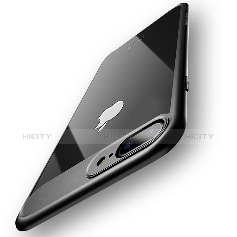 Funda Bumper Silicona Transparente B01 para Apple iPhone 7 Plus Negro