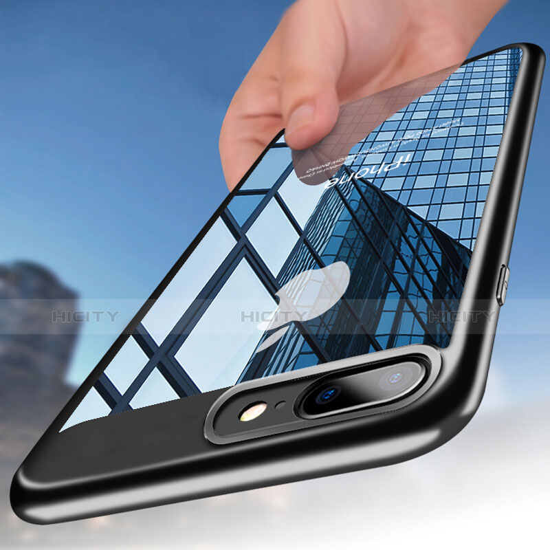 Funda Bumper Silicona Transparente B01 para Apple iPhone 8 Plus Negro