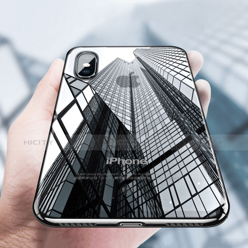 Funda Bumper Silicona Transparente Espejo 360 Grados C02 para Apple iPhone Xs Max Negro