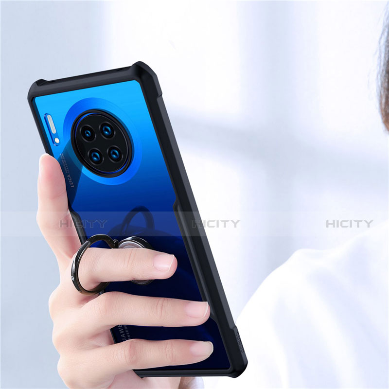 Funda Bumper Silicona Transparente Espejo 360 Grados con Magnetico Anillo de dedo Soporte para Huawei Mate 30