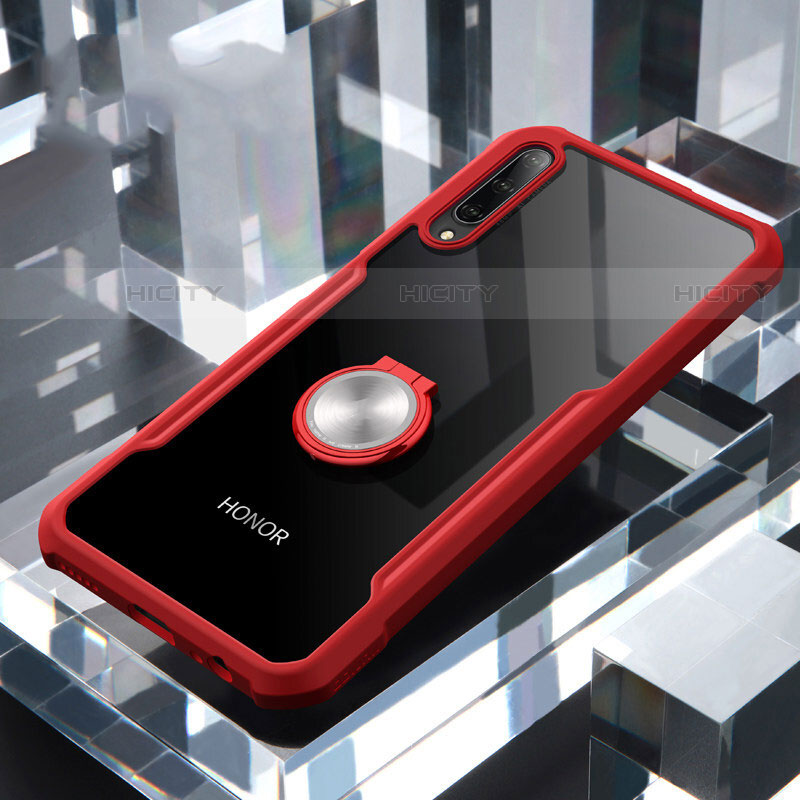 Funda Bumper Silicona Transparente Espejo 360 Grados con Magnetico Anillo de dedo Soporte para Huawei Y9s