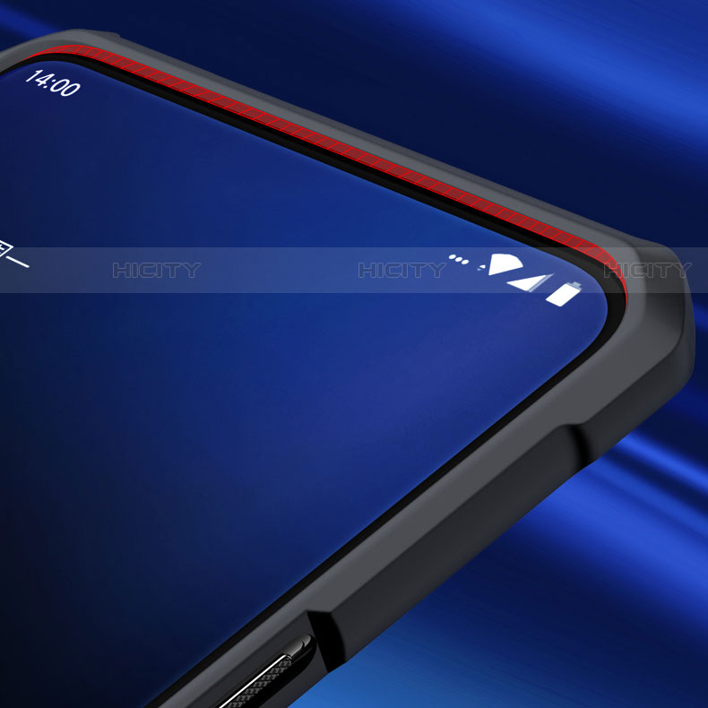 Funda Bumper Silicona Transparente Espejo 360 Grados con Magnetico Anillo de dedo Soporte para OnePlus 7 Pro