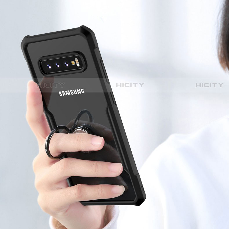 Funda Bumper Silicona Transparente Espejo 360 Grados con Magnetico Anillo de dedo Soporte para Samsung Galaxy S10 5G