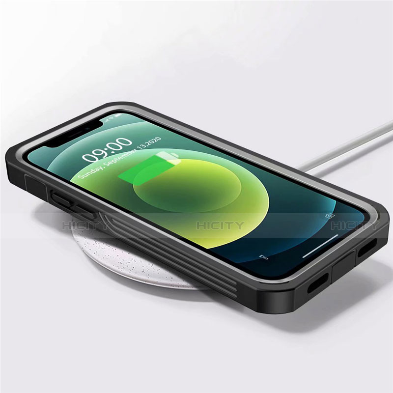 Funda Bumper Silicona Transparente Espejo 360 Grados para Apple iPhone 12 Mini Negro