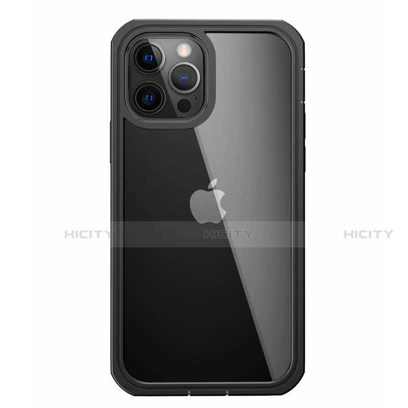 Funda Bumper Silicona Transparente Espejo 360 Grados para Apple iPhone 12 Pro Max Negro