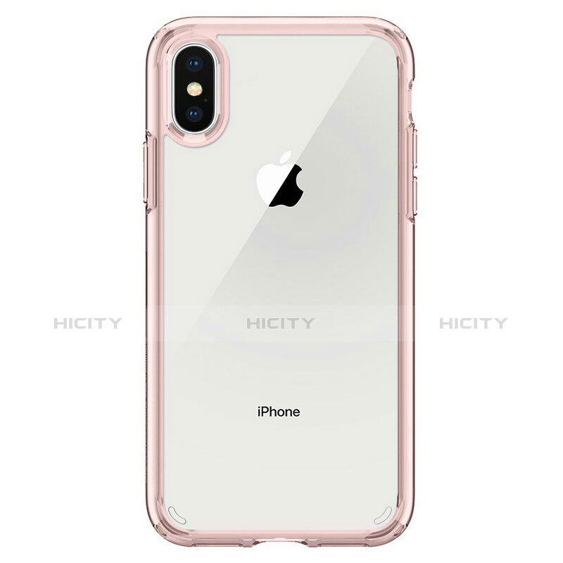 Funda Bumper Silicona Transparente Espejo 360 Grados para Apple iPhone Xs Max Rosa