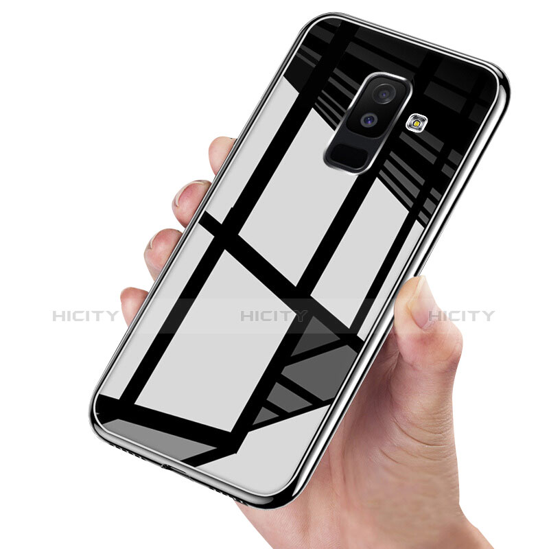 Funda Bumper Silicona Transparente Espejo 360 Grados para Samsung Galaxy A6 Plus (2018) Negro