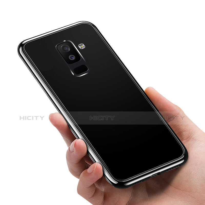 Funda Bumper Silicona Transparente Espejo 360 Grados para Samsung Galaxy A6 Plus (2018) Negro