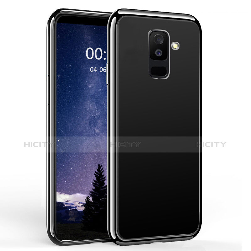 Funda Bumper Silicona Transparente Espejo 360 Grados para Samsung Galaxy A6 Plus (2018) Negro