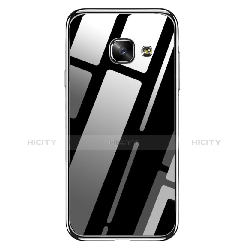 Funda Bumper Silicona Transparente Espejo 360 Grados para Samsung Galaxy A9 (2016) A9000 Negro