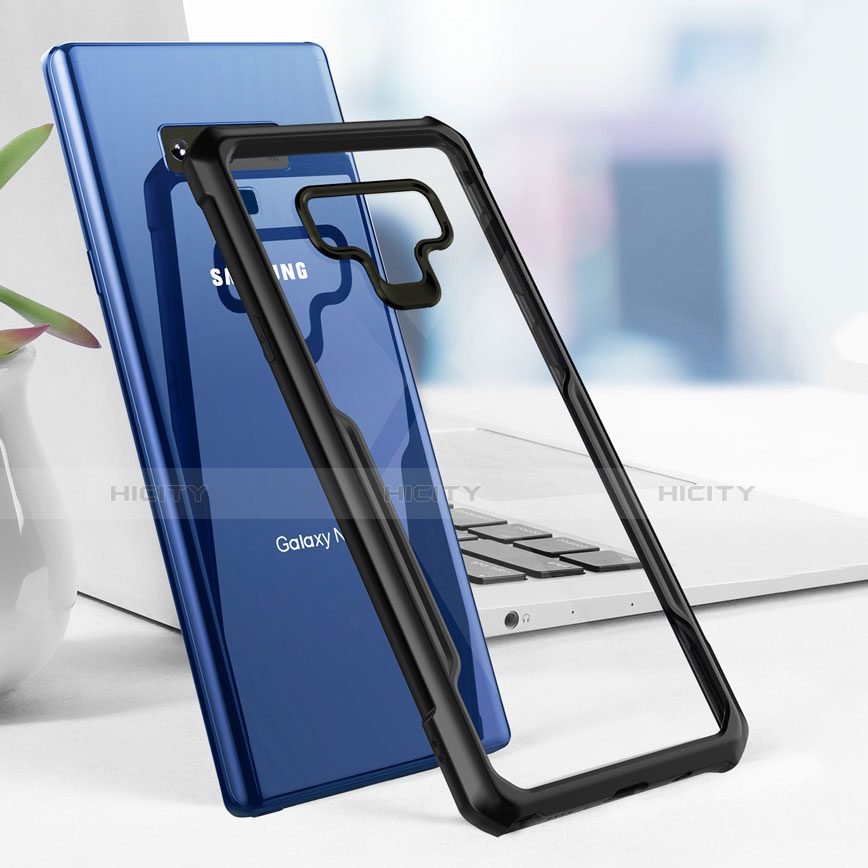 Funda Bumper Silicona Transparente Espejo 360 Grados para Samsung Galaxy Note 9 Negro