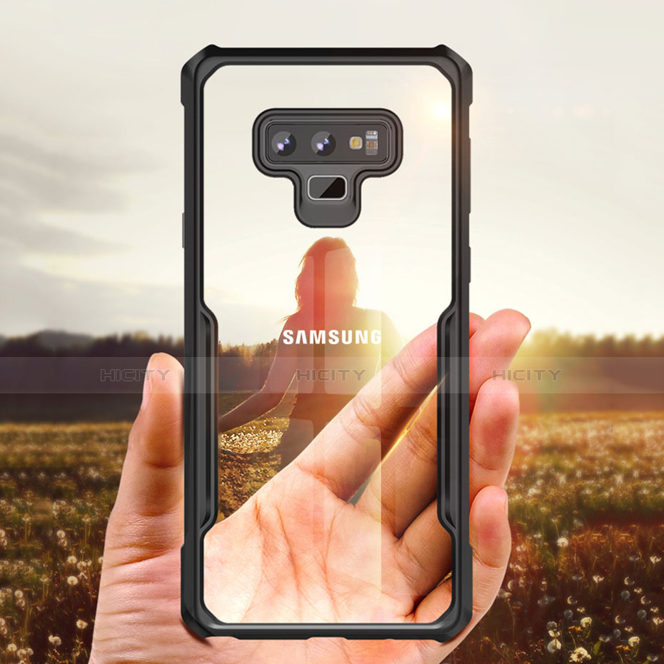 Funda Bumper Silicona Transparente Espejo 360 Grados para Samsung Galaxy Note 9 Negro